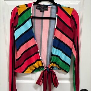 Polly & Esther Pink and Gray Striped Top